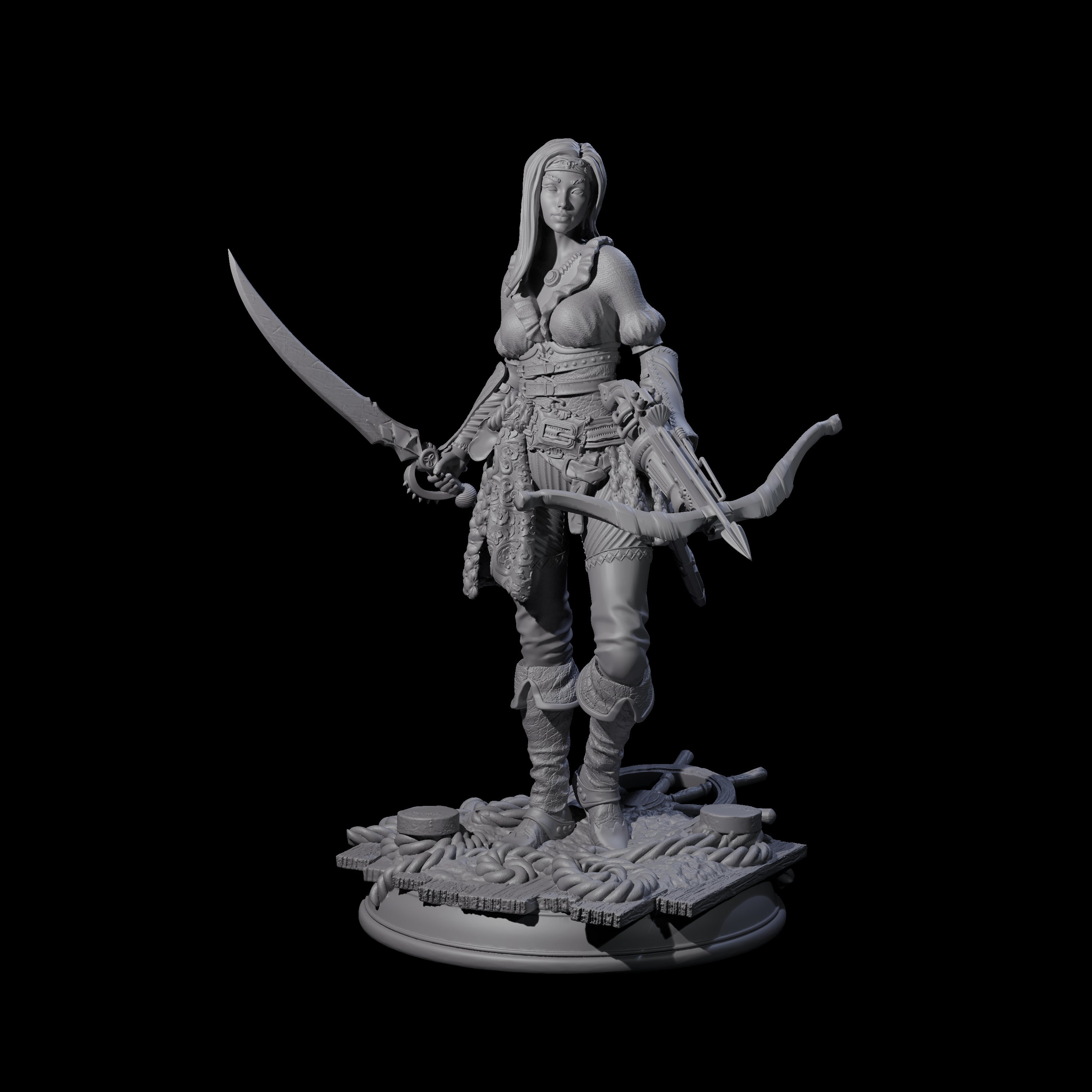 Bloodletter Pirate Miniature for Dungeons and Dragons, Pathfinder or other TTRPGs