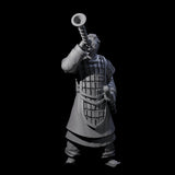 Blowing Chinese Musician Miniature for Dungeons and Dragons, Pathfinder or other TTRPGs