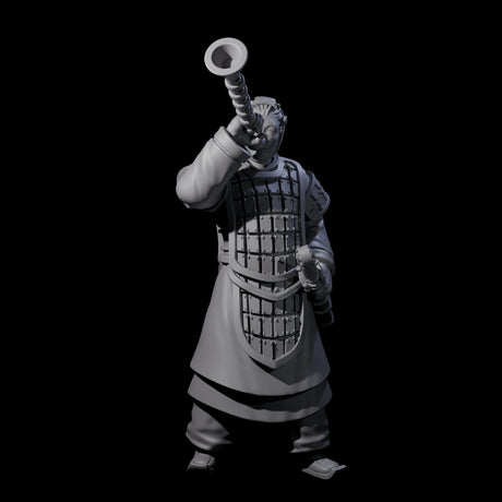 Blowing Chinese Musician Miniature for Dungeons and Dragons, Pathfinder or other TTRPGs