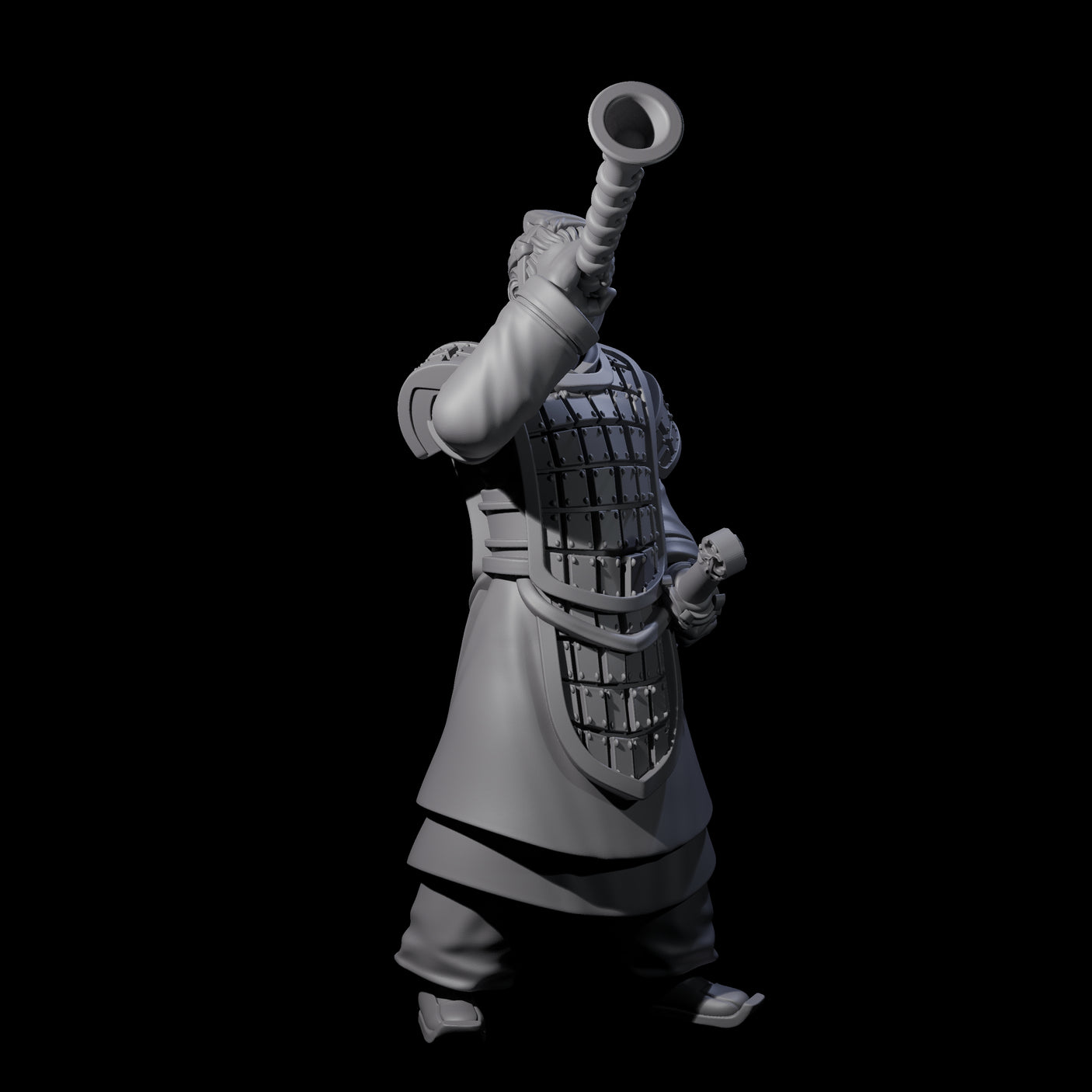 Blowing Chinese Musician Miniature for Dungeons and Dragons, Pathfinder or other TTRPGs
