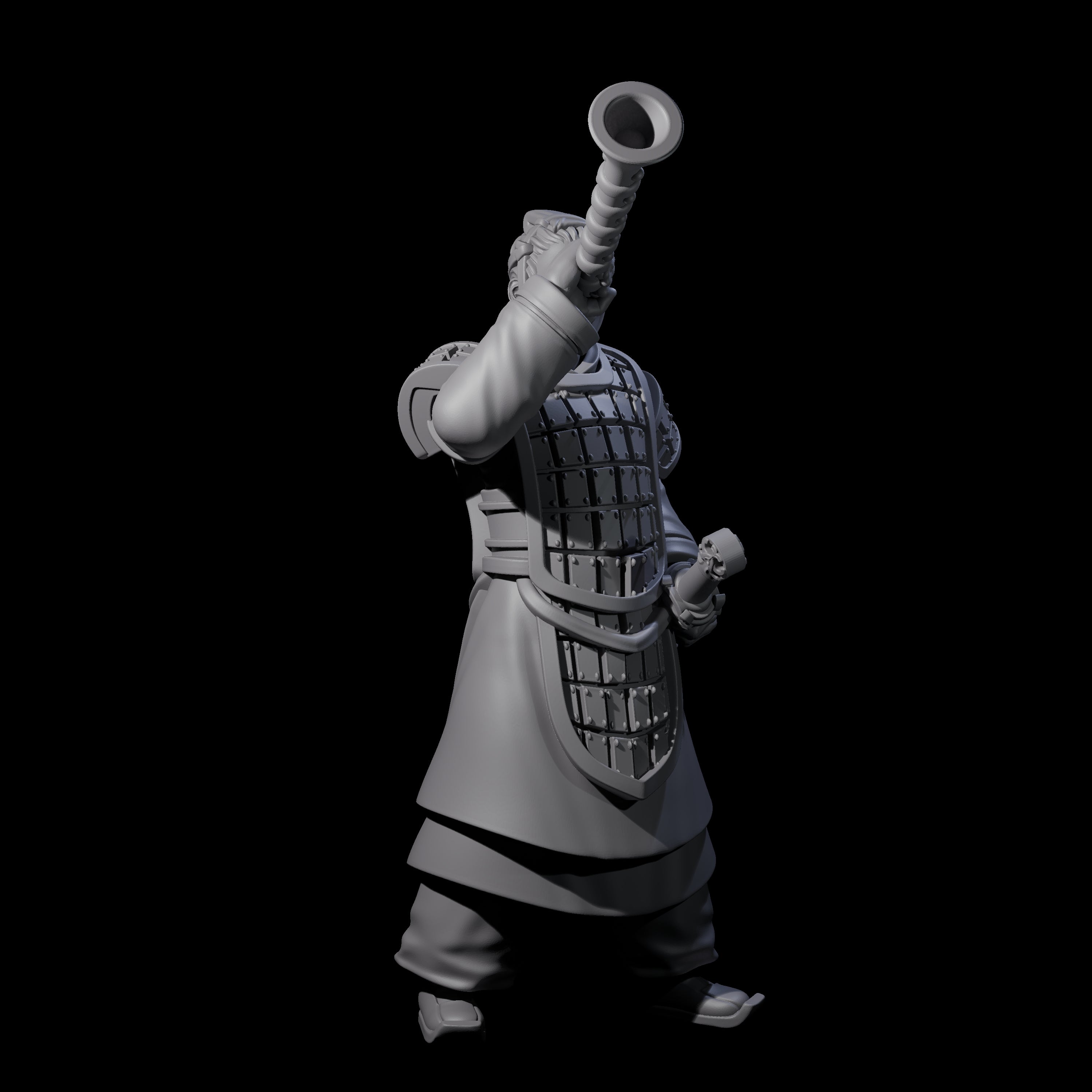 Blowing Chinese Musician Miniature for Dungeons and Dragons, Pathfinder or other TTRPGs