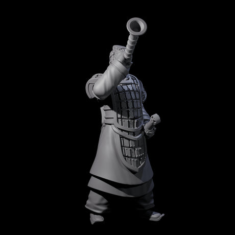 Blowing Chinese Musician Miniature for Dungeons and Dragons, Pathfinder or other TTRPGs