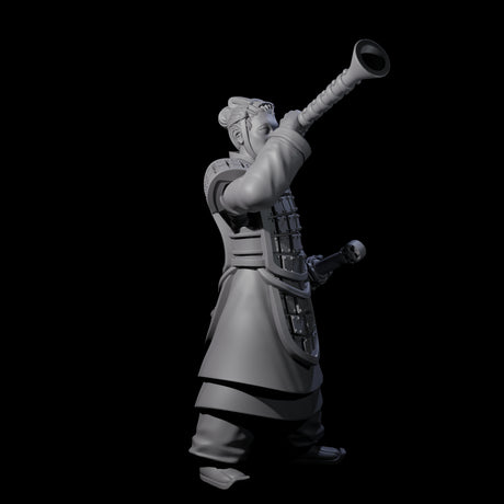 Blowing Chinese Musician Miniature for Dungeons and Dragons, Pathfinder or other TTRPGs
