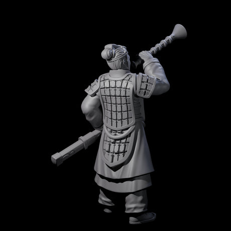 Blowing Chinese Musician Miniature for Dungeons and Dragons, Pathfinder or other TTRPGs