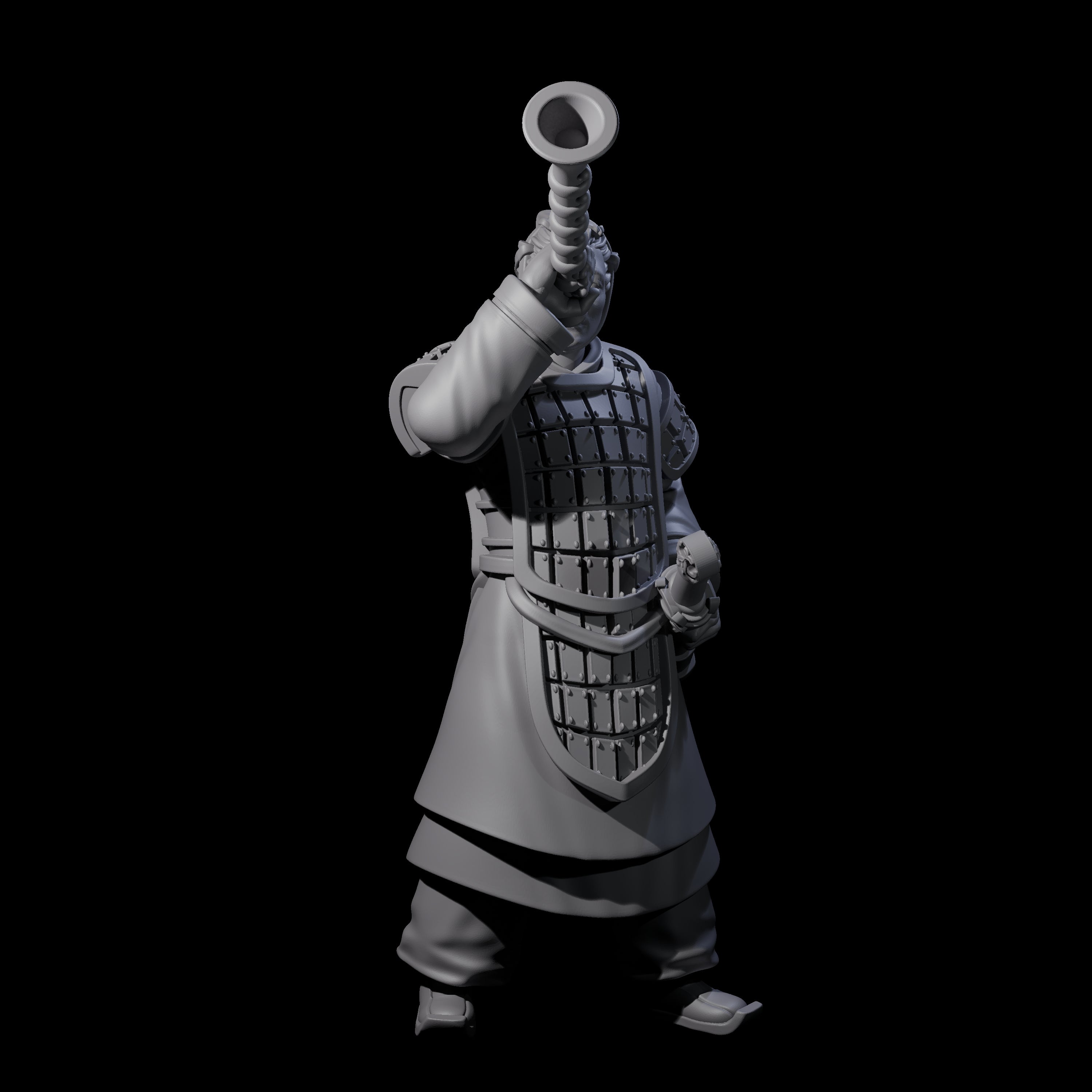 Blowing Chinese Musician Miniature for Dungeons and Dragons, Pathfinder or other TTRPGs