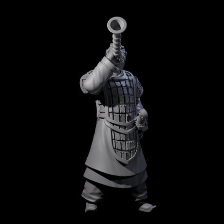 Blowing Chinese Musician Miniature for Dungeons and Dragons, Pathfinder or other TTRPGs