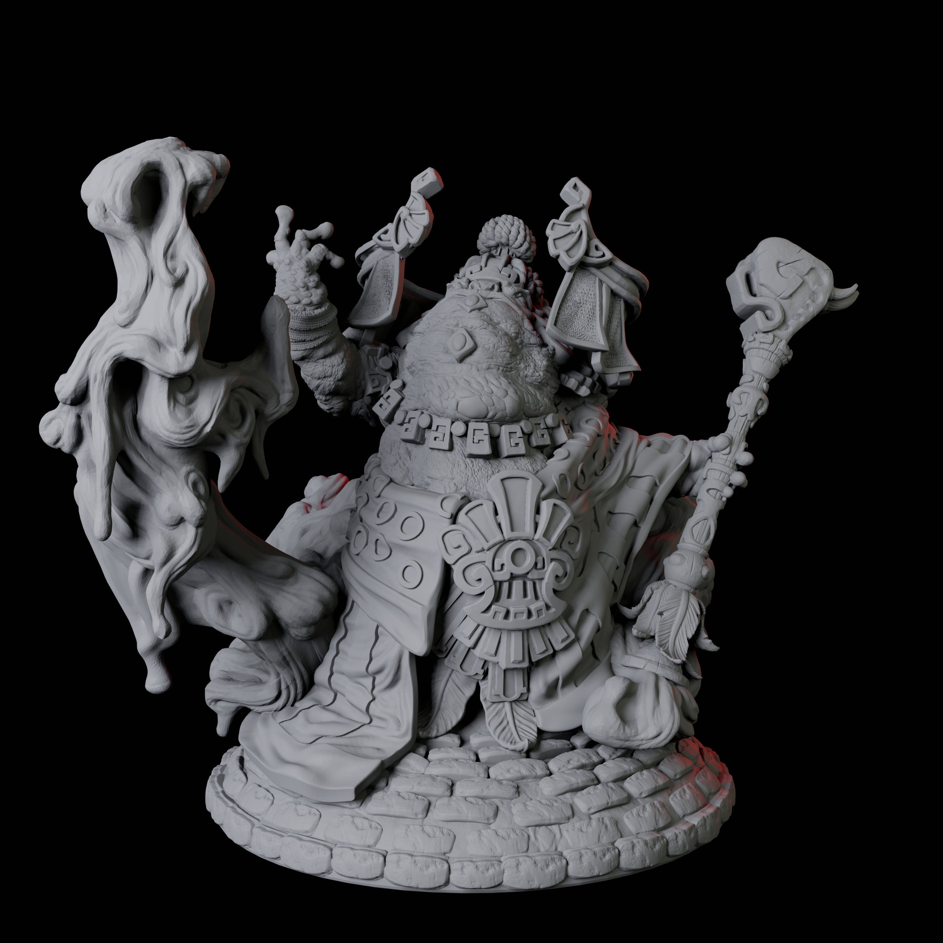 Boggard Priestess B Miniature for Dungeons and Dragons, Pathfinder or other TTRPGs