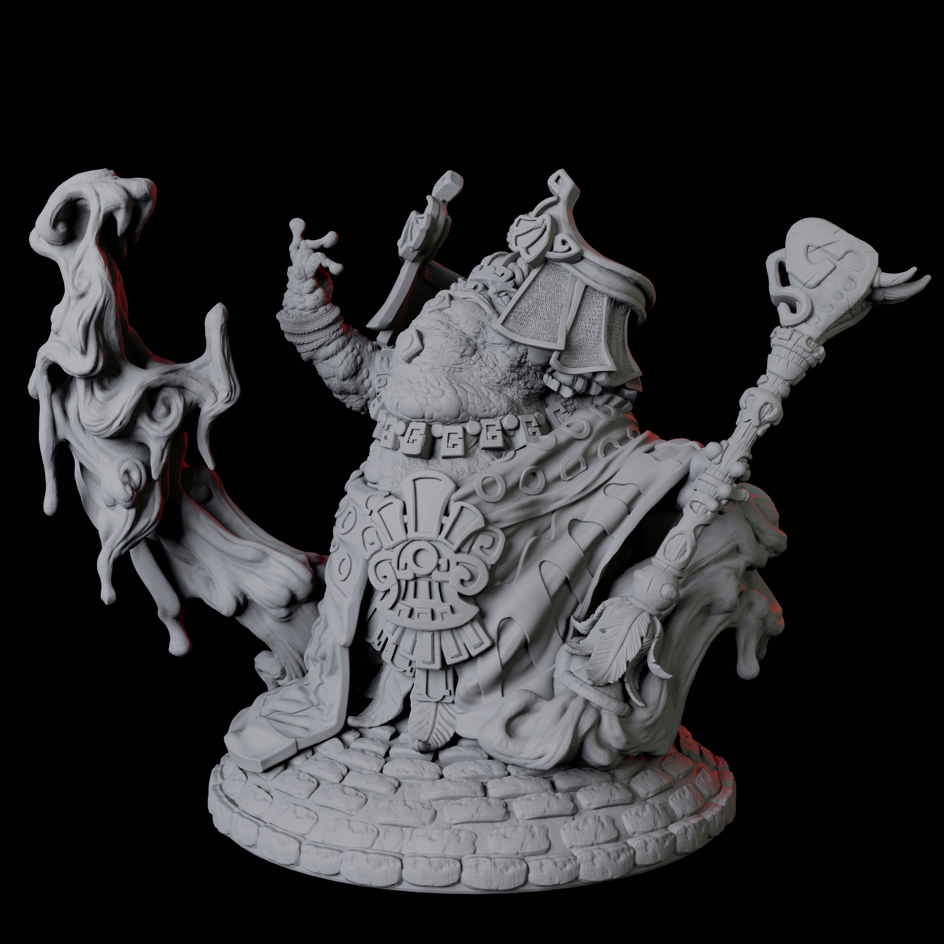 Boggard Priestess B Miniature for Dungeons and Dragons, Pathfinder or other TTRPGs