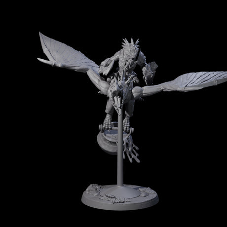 Boiling Lizardfolk Pteranodon Rider A Miniature for Dungeons and Dragons, Pathfinder or other TTRPGs