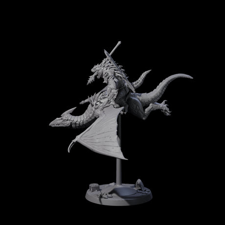 Boiling Lizardfolk Pteranodon Rider B Miniature for Dungeons and Dragons, Pathfinder or other TTRPGs