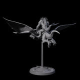 Boiling Lizardfolk Pteranodon Rider C Miniature for Dungeons and Dragons, Pathfinder or other TTRPGs