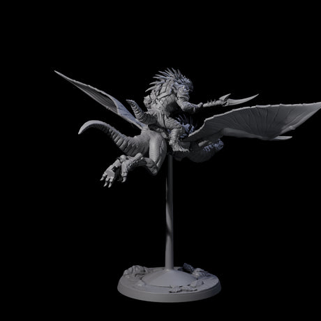 Boiling Lizardfolk Pteranodon Rider C Miniature for Dungeons and Dragons, Pathfinder or other TTRPGs