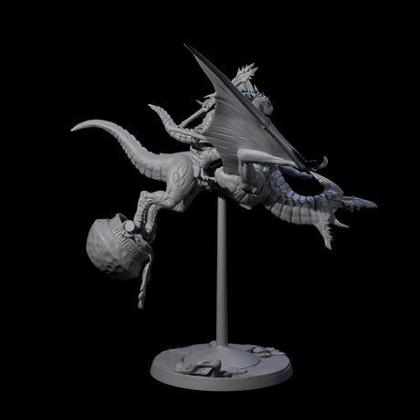 Boiling Lizardfolk Pteranodon Rider D Miniature for Dungeons and Dragons, Pathfinder or other TTRPGs
