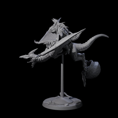 Boiling Lizardfolk Pteranodon Rider D Miniature for Dungeons and Dragons, Pathfinder or other TTRPGs