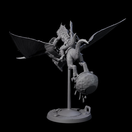Boiling Lizardfolk Pteranodon Rider D Miniature for Dungeons and Dragons, Pathfinder or other TTRPGs
