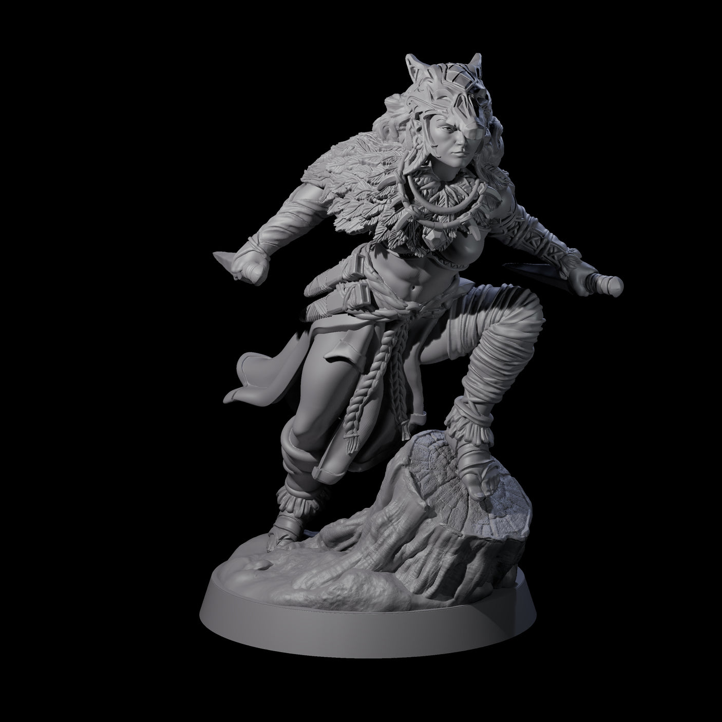 Bold Forest Hunter Miniature for Dungeons and Dragons, Pathfinder or other TTRPGs