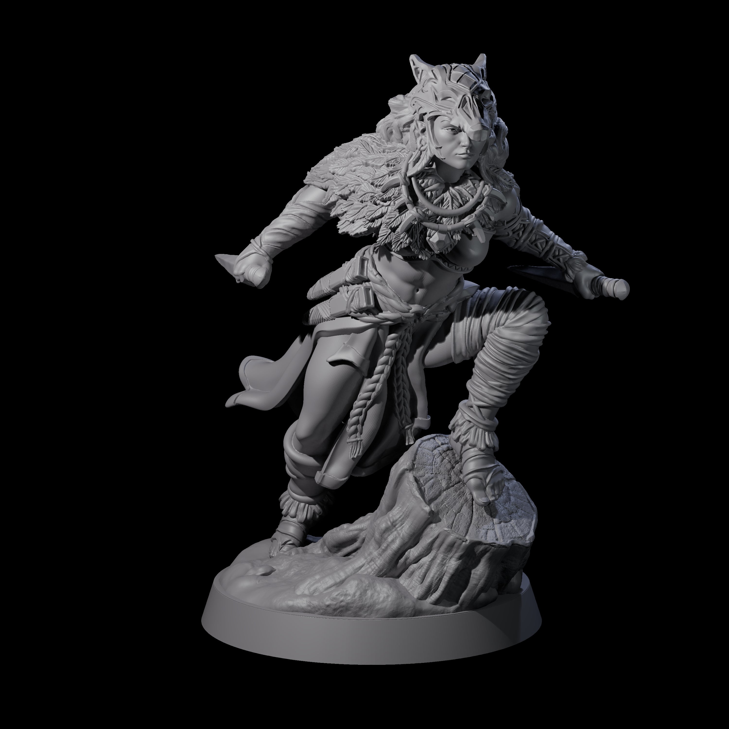 Bold Forest Hunter Miniature for Dungeons and Dragons, Pathfinder or other TTRPGs