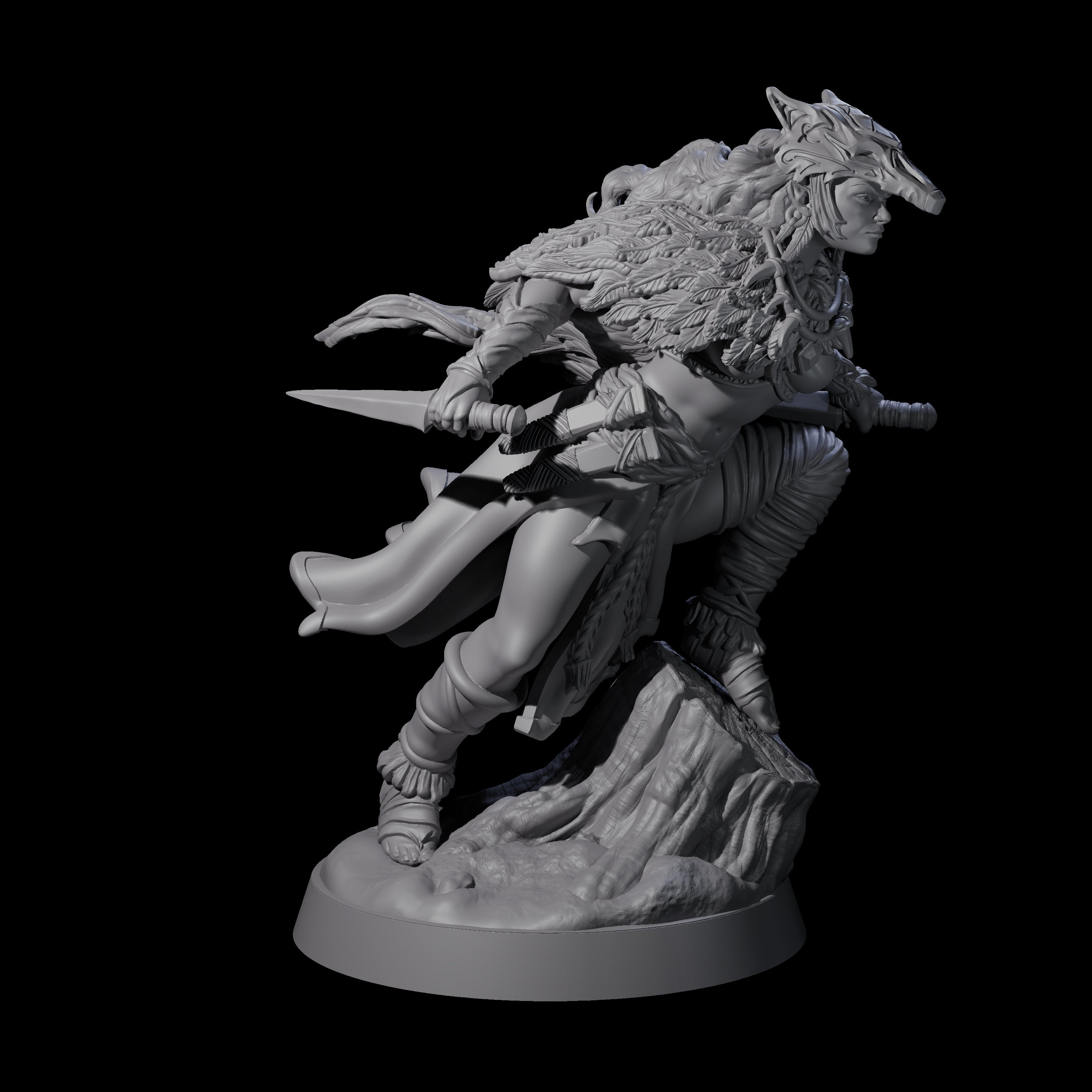 Bold Forest Hunter Miniature for Dungeons and Dragons, Pathfinder or other TTRPGs
