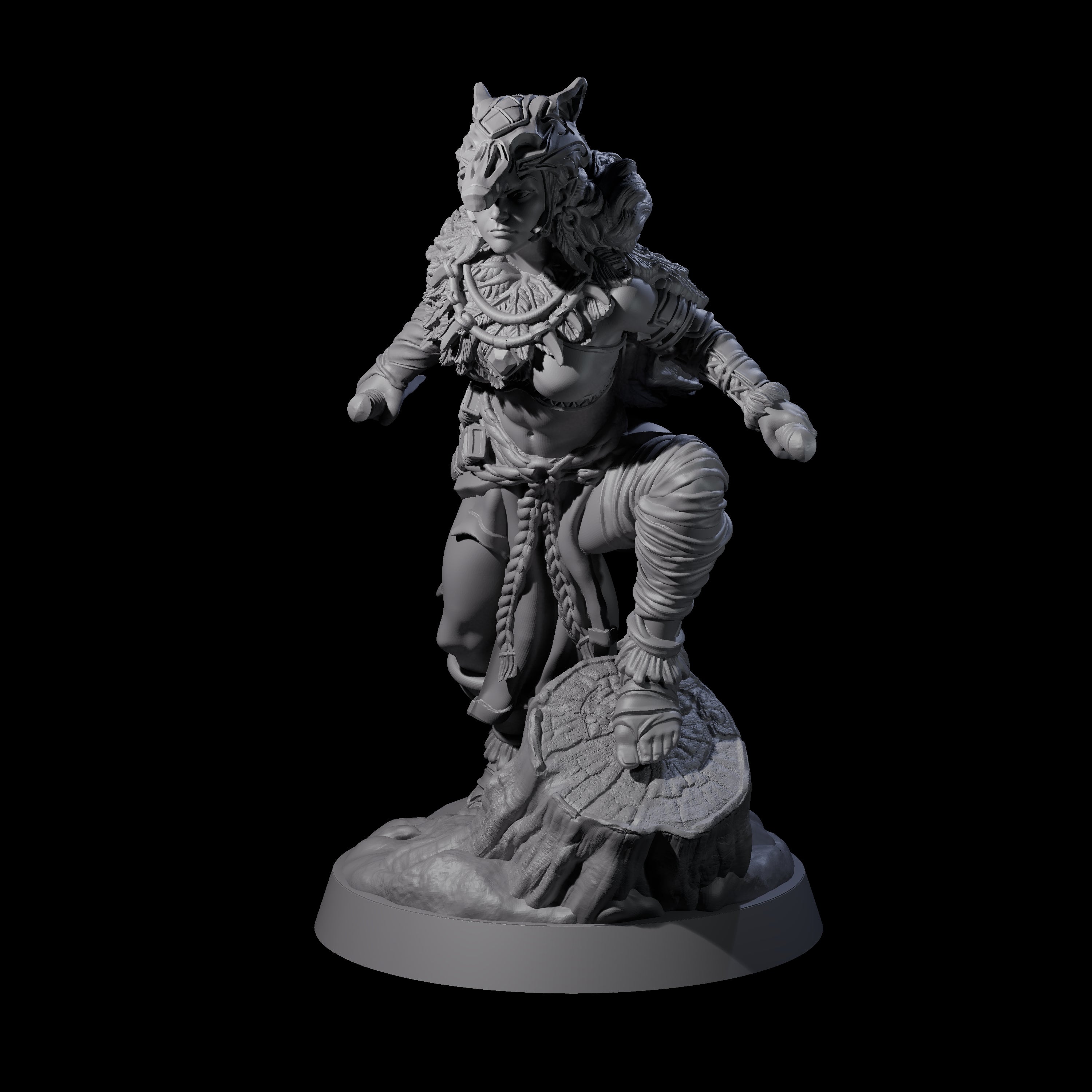 Bold Forest Hunter Miniature for Dungeons and Dragons, Pathfinder or other TTRPGs