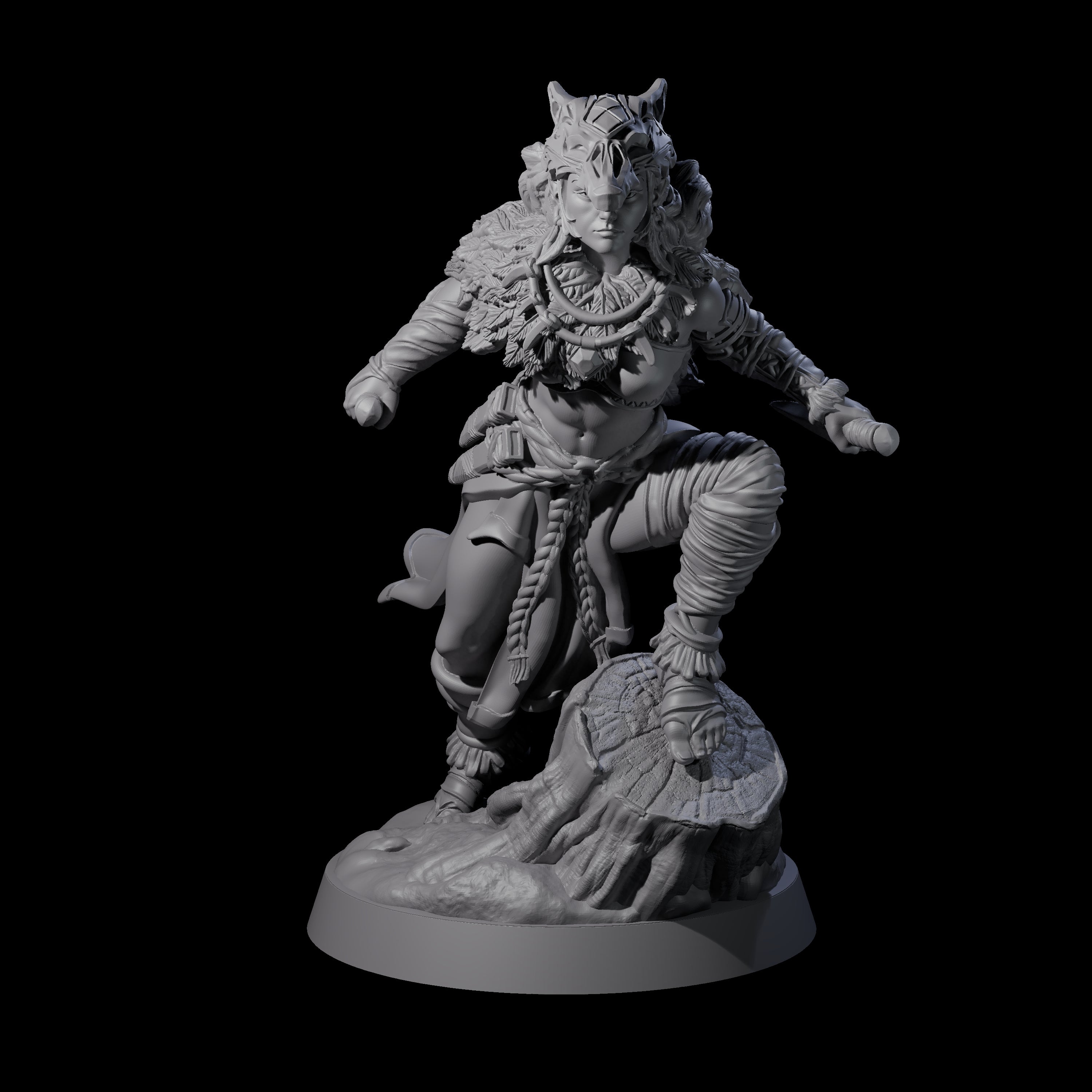 Bold Forest Hunter Miniature for Dungeons and Dragons, Pathfinder or other TTRPGs