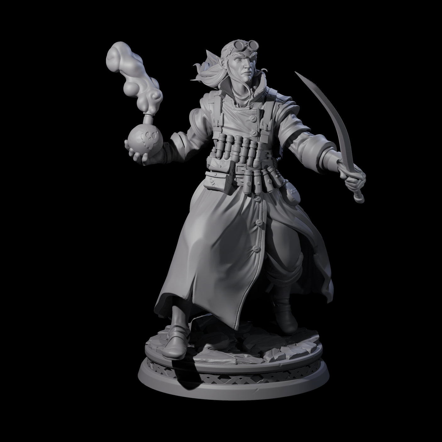 Bombs Away Elf Alchemist Miniature for Dungeons and Dragons, Pathfinder or other TTRPGs