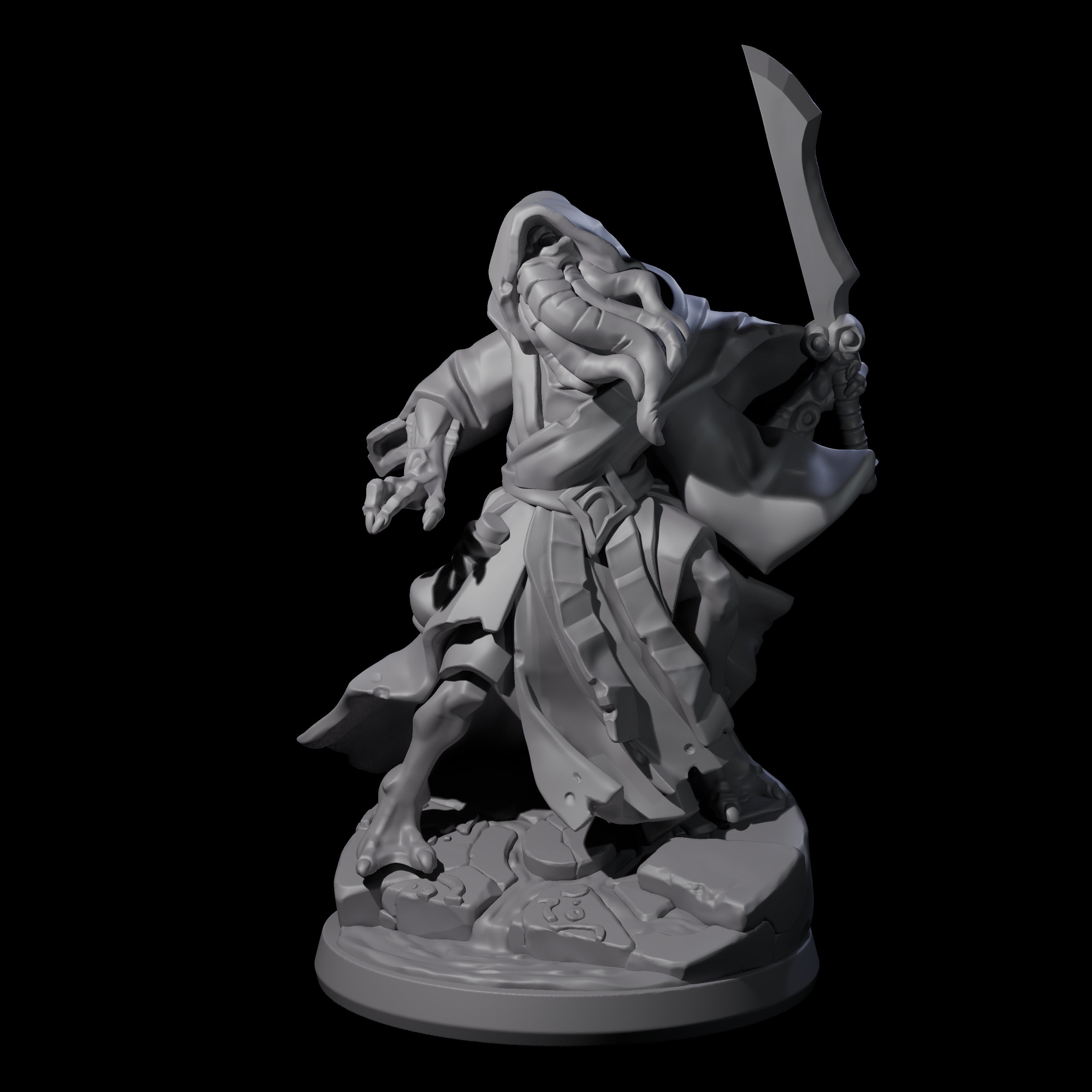 Bony Mind Flayer B Miniature for Dungeons and Dragons, Pathfinder or other TTRPGs