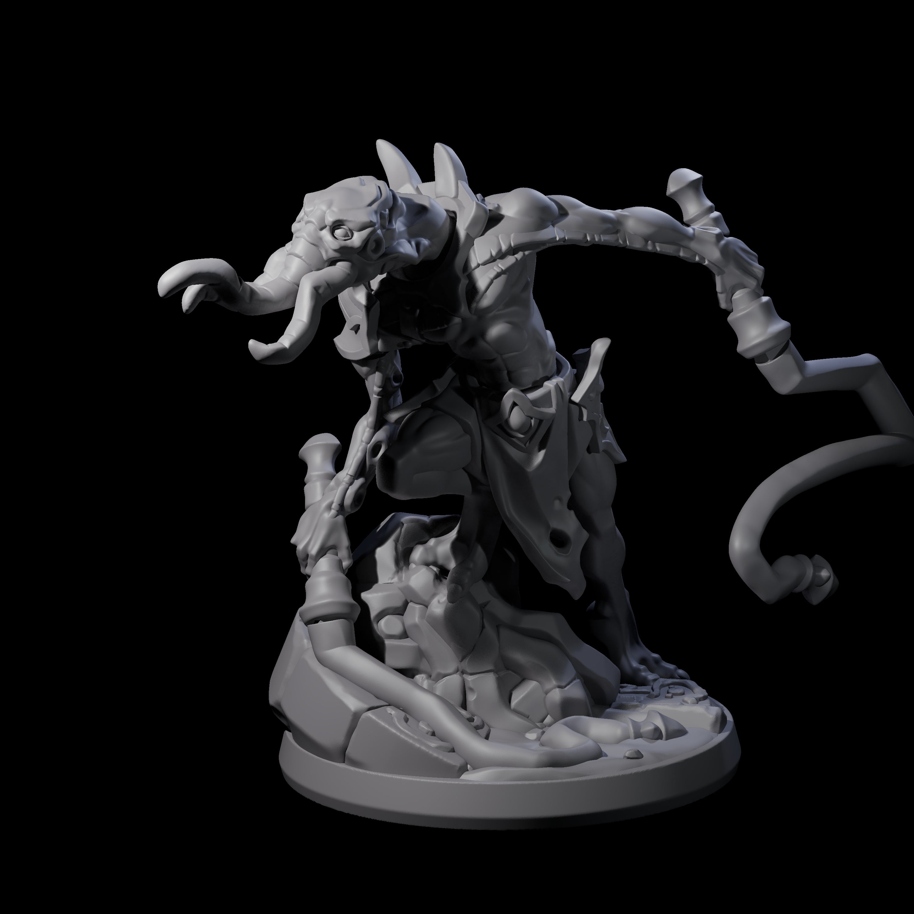 Bony Mind Flayer C Miniature for Dungeons and Dragons, Pathfinder or other TTRPGs