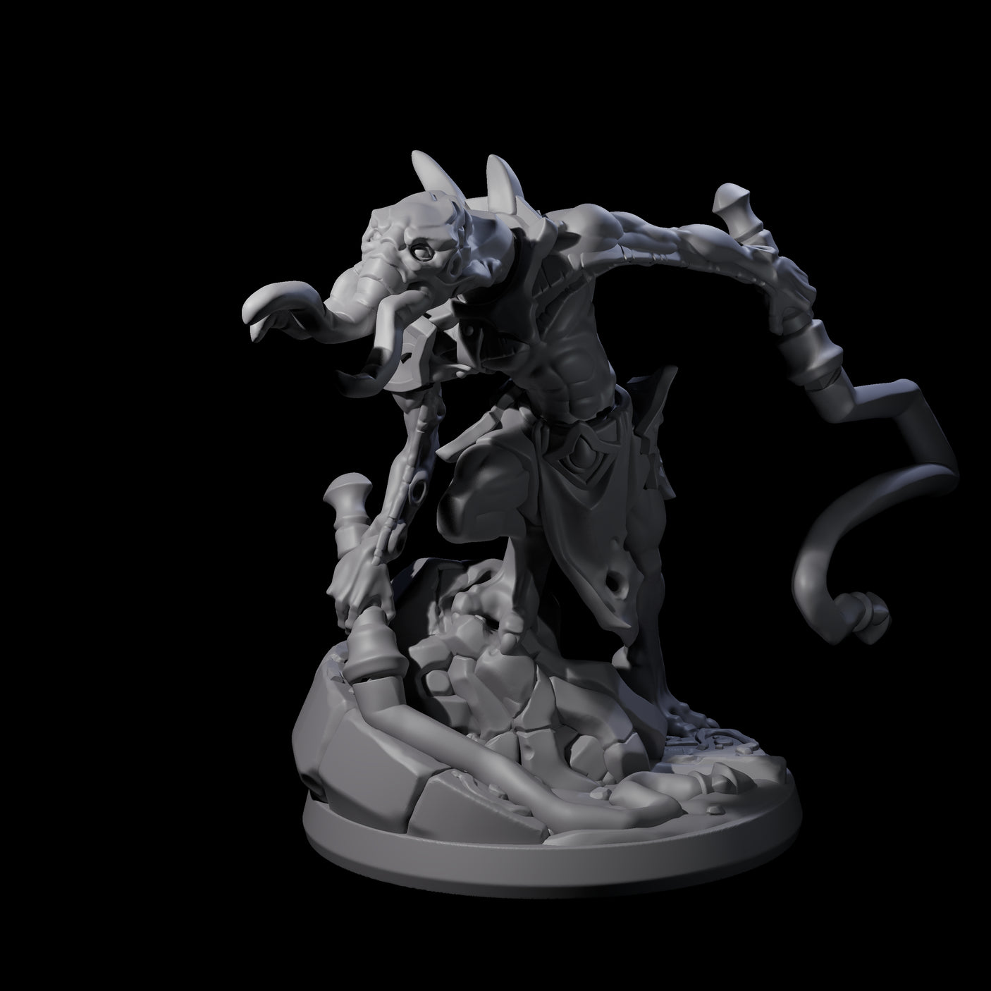 Bony Mind Flayer C Miniature for Dungeons and Dragons, Pathfinder or other TTRPGs