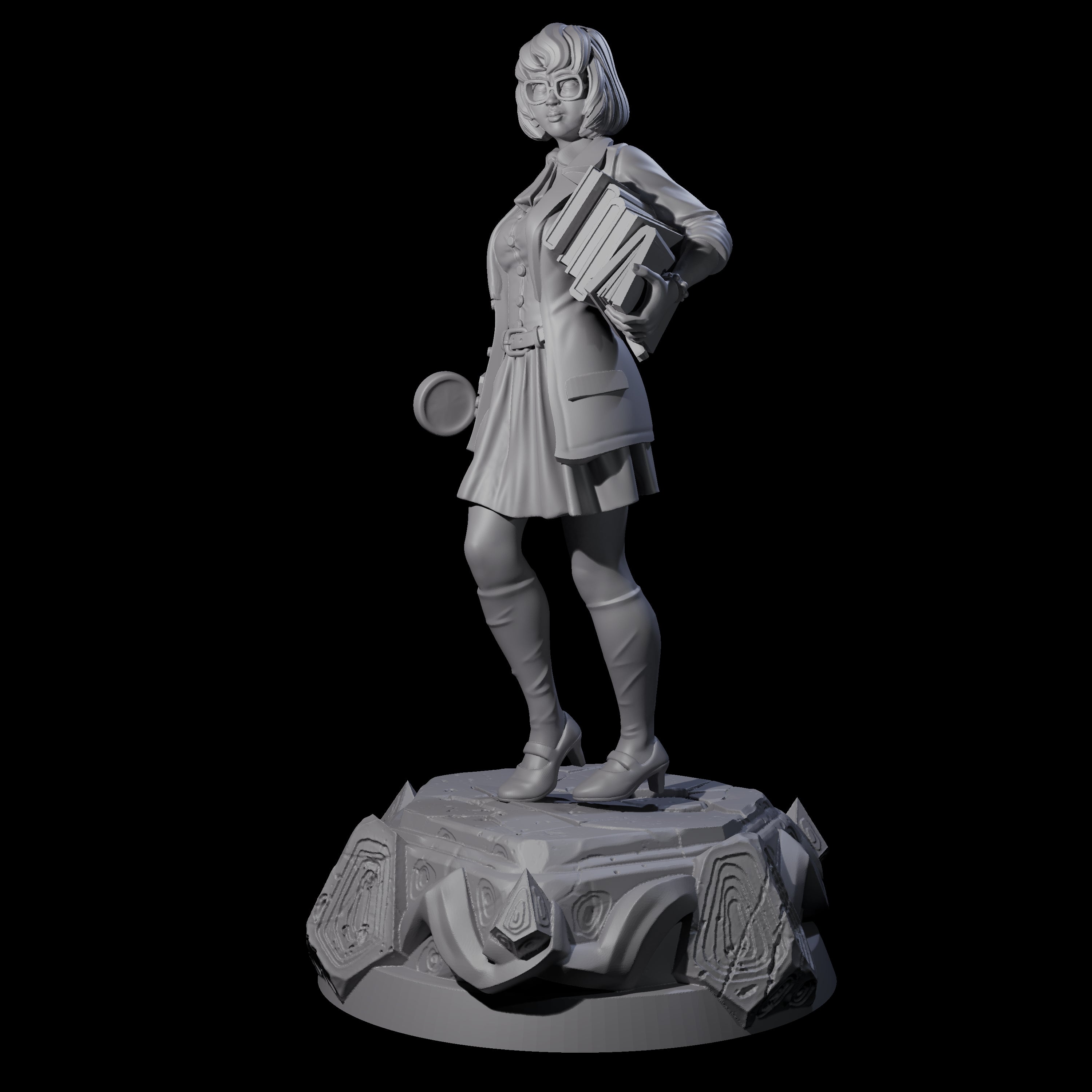 Bookish Human Scholar Miniature for Dungeons and Dragons, Pathfinder or other TTRPGs