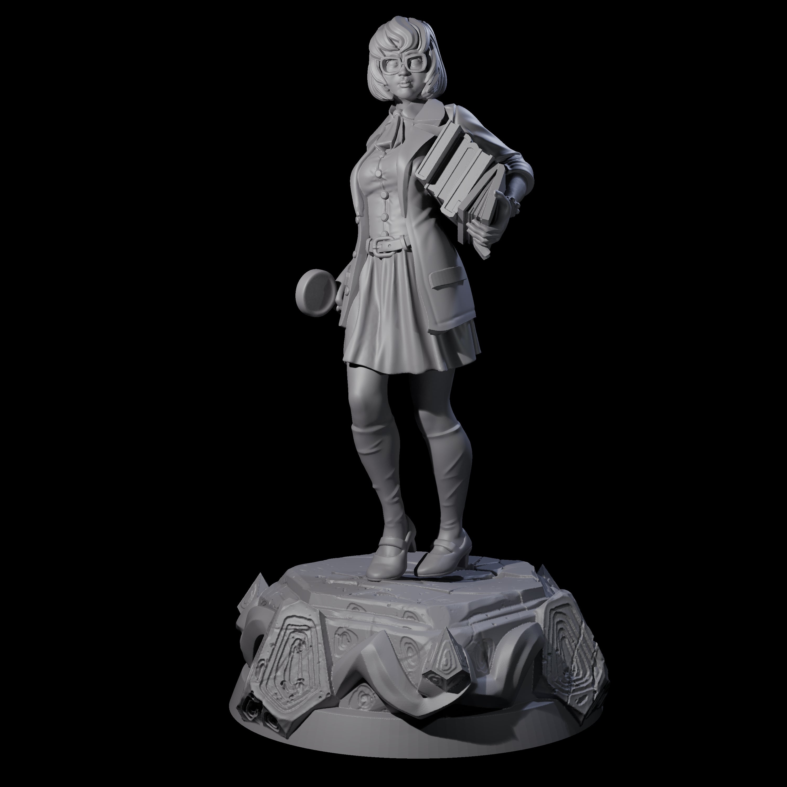 Bookish Human Scholar Miniature for Dungeons and Dragons, Pathfinder or other TTRPGs