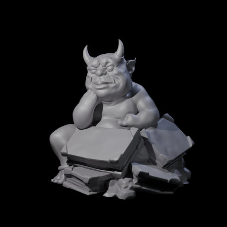 Bookworm Imp Scholar Miniature for Dungeons and Dragons, Pathfinder or other TTRPGs