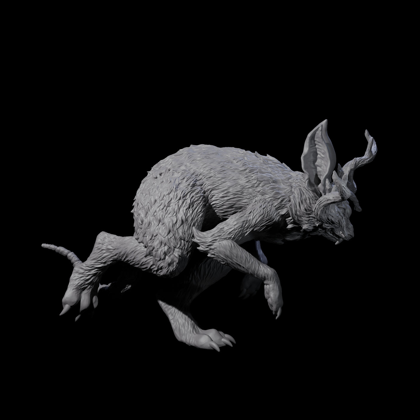 Bounding Jackalope A Miniature for Dungeons and Dragons, Pathfinder or other TTRPGs
