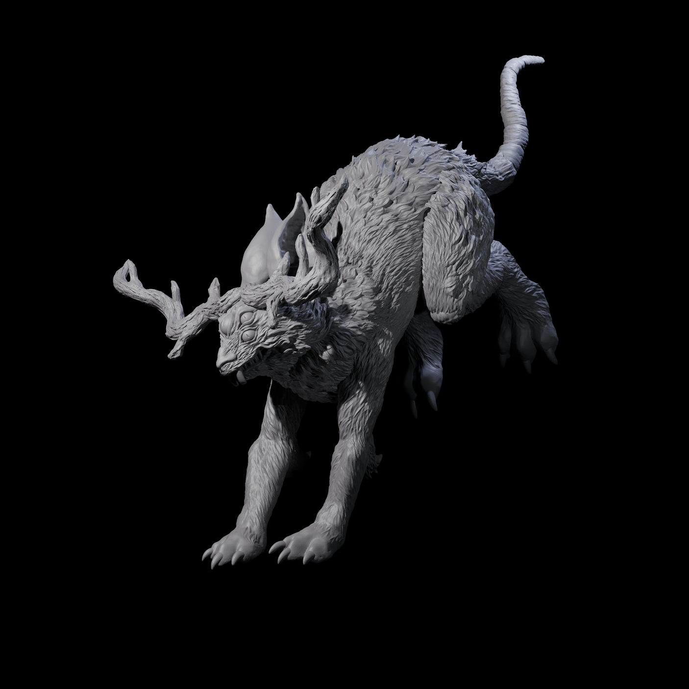 Bounding Jackalope C Miniature for Dungeons and Dragons, Pathfinder or other TTRPGs