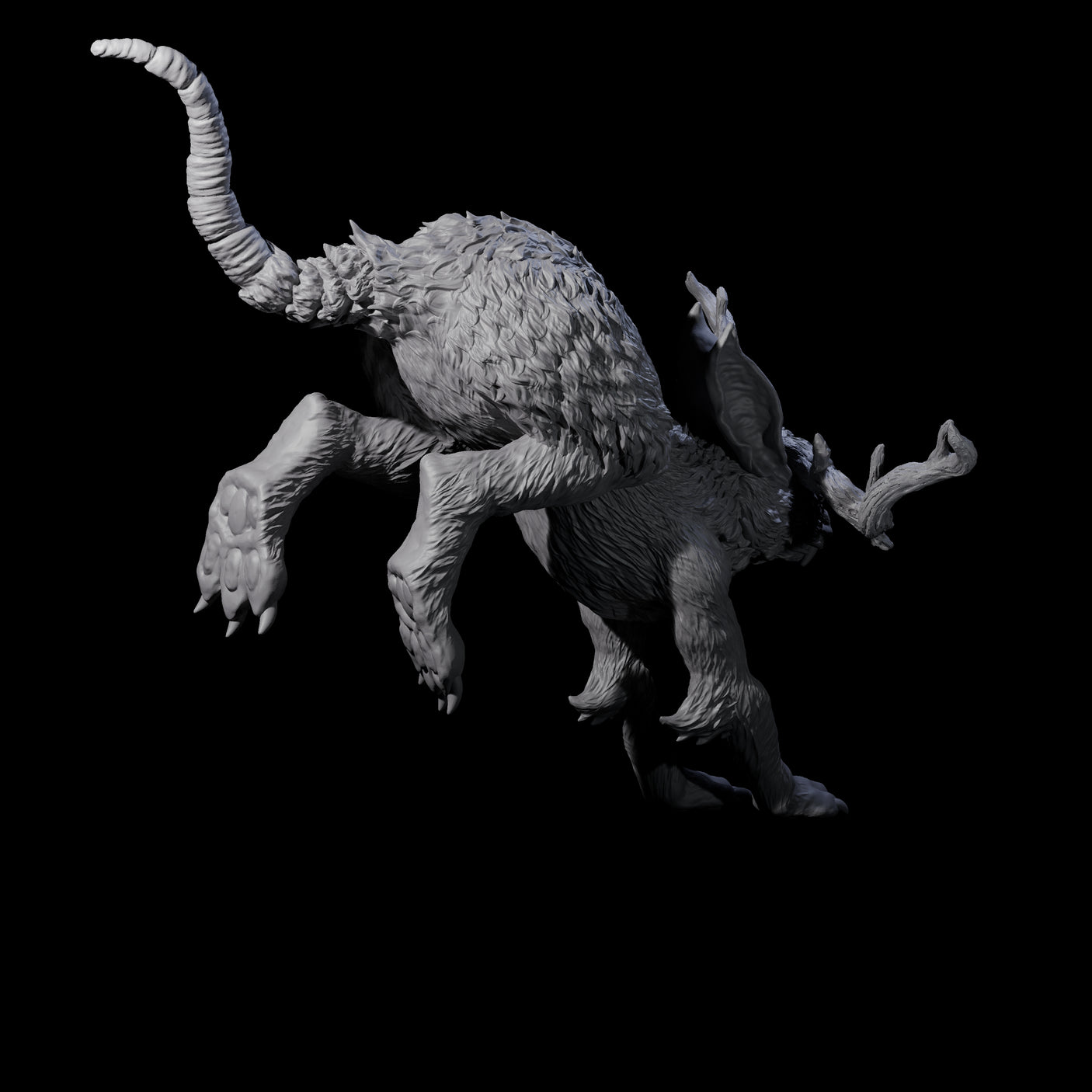 Bounding Jackalope C Miniature for Dungeons and Dragons, Pathfinder or other TTRPGs