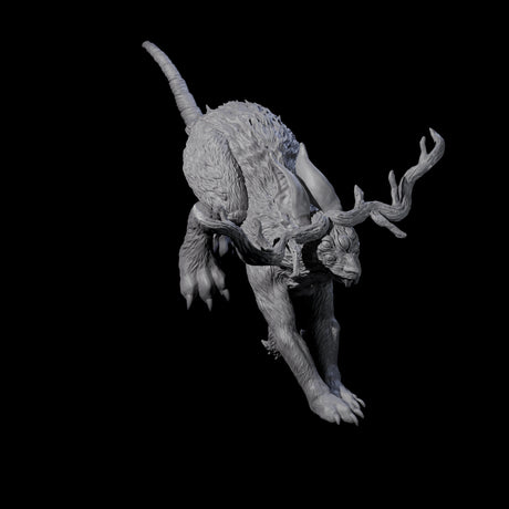 Bounding Jackalope C Miniature for Dungeons and Dragons, Pathfinder or other TTRPGs