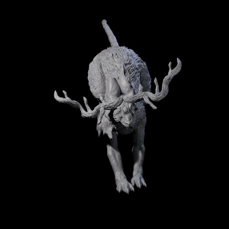 Bounding Jackalope C Miniature for Dungeons and Dragons, Pathfinder or other TTRPGs
