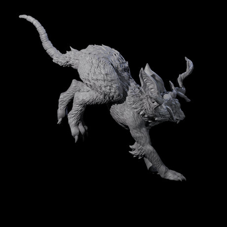 Bounding Jackalope C Miniature for Dungeons and Dragons, Pathfinder or other TTRPGs