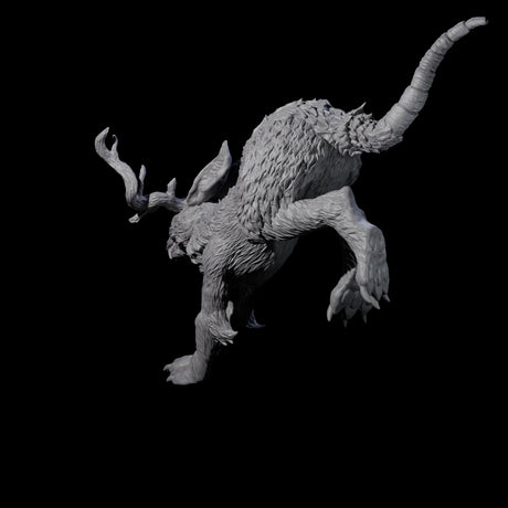 Bounding Jackalope C Miniature for Dungeons and Dragons, Pathfinder or other TTRPGs