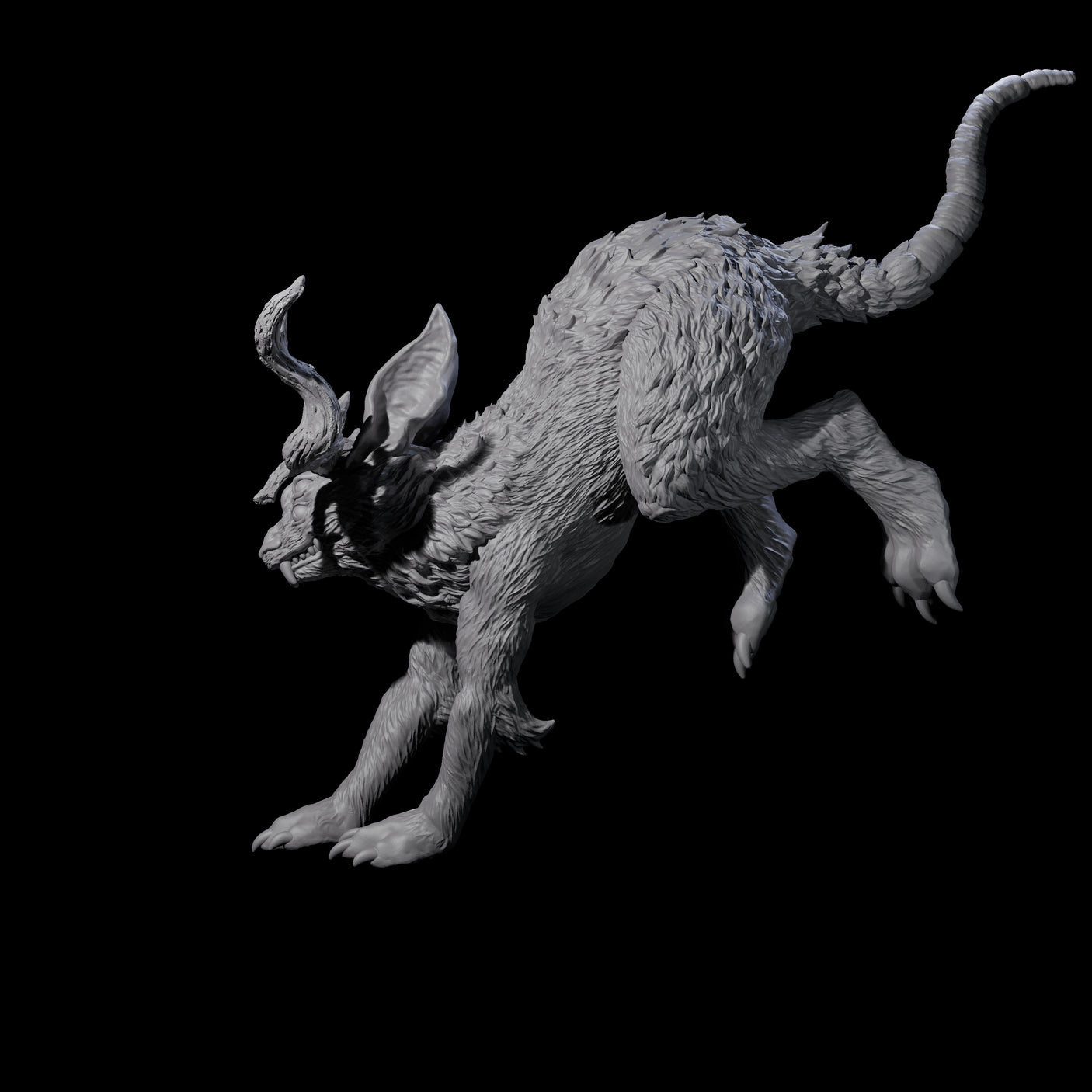 Bounding Jackalope C Miniature for Dungeons and Dragons, Pathfinder or other TTRPGs
