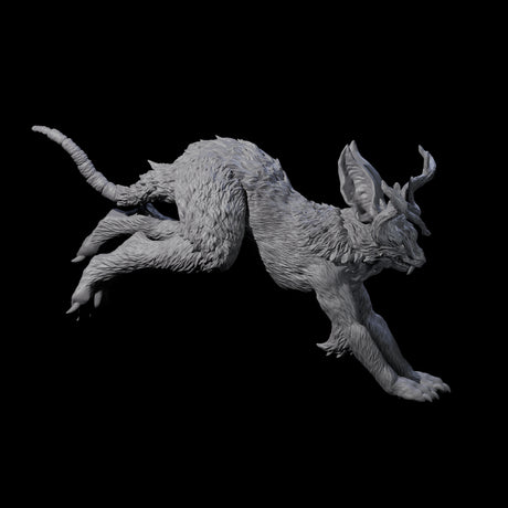 Bounding Jackalope D Miniature for Dungeons and Dragons, Pathfinder or other TTRPGs
