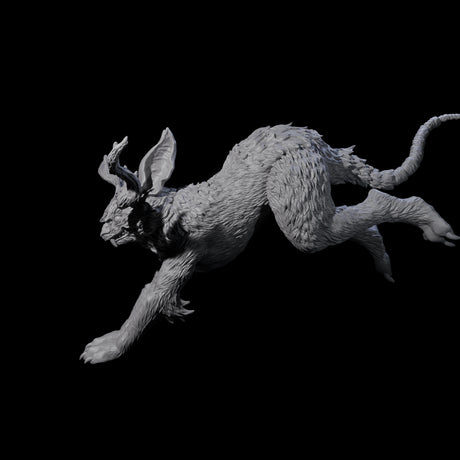 Bounding Jackalope D Miniature for Dungeons and Dragons, Pathfinder or other TTRPGs