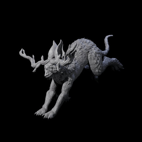 Bounding Jackalope D Miniature for Dungeons and Dragons, Pathfinder or other TTRPGs