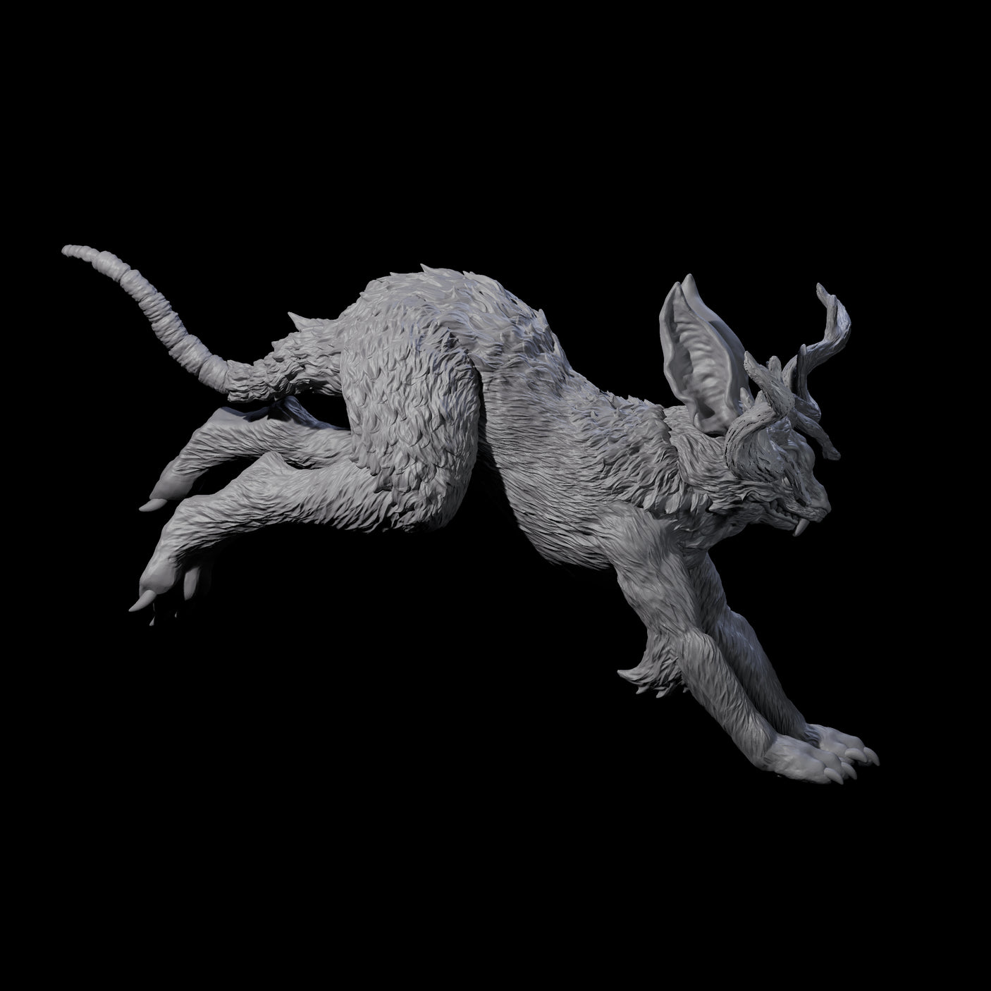 Bounding Jackalope D Miniature for Dungeons and Dragons, Pathfinder or other TTRPGs