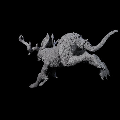 Bounding Jackalope D Miniature for Dungeons and Dragons, Pathfinder or other TTRPGs