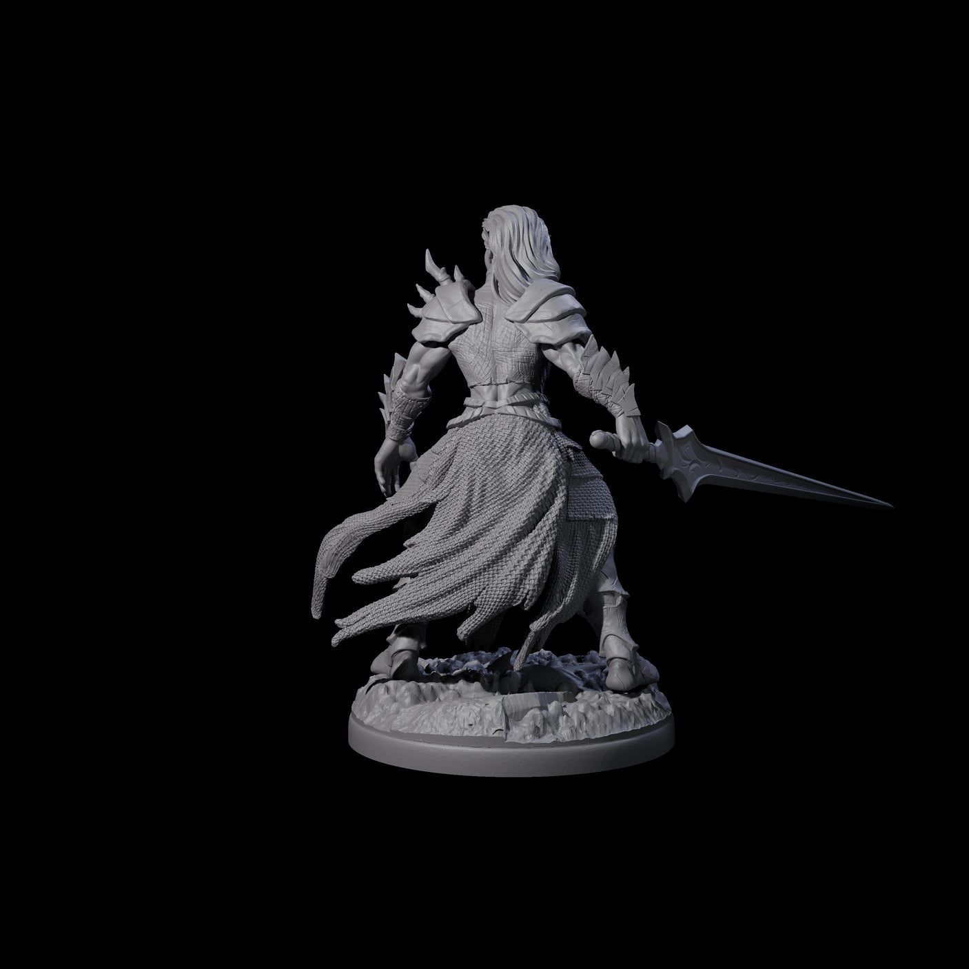 Braced Elf Fighter Miniature for Dungeons and Dragons, Pathfinder or other TTRPGs