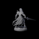 Braced Elf Fighter Miniature for Dungeons and Dragons, Pathfinder or other TTRPGs