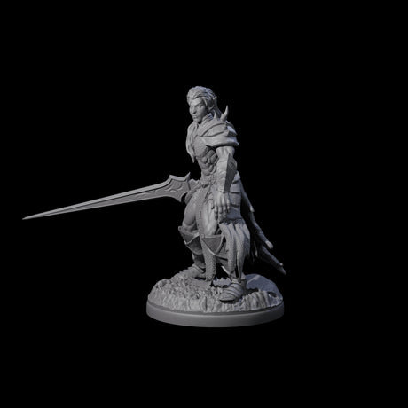 Braced Elf Fighter Miniature for Dungeons and Dragons, Pathfinder or other TTRPGs