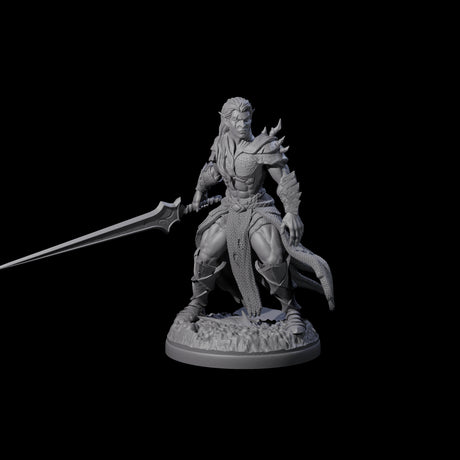 Braced Elf Fighter Miniature for Dungeons and Dragons, Pathfinder or other TTRPGs