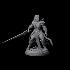 Braced Elf Fighter Miniature for Dungeons and Dragons, Pathfinder or other TTRPGs
