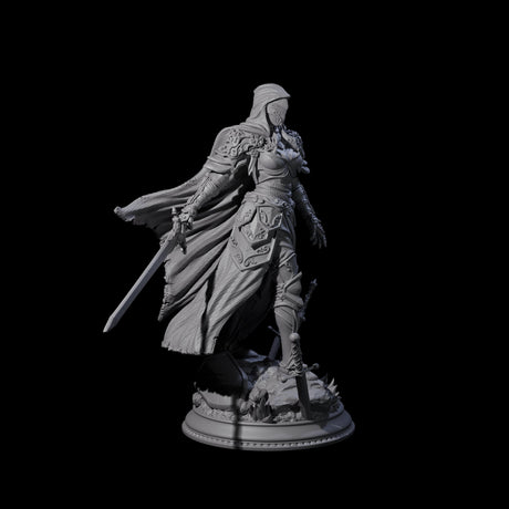 Brandishing Armoured Fighter Miniature for Dungeons and Dragons, Pathfinder or other TTRPGs